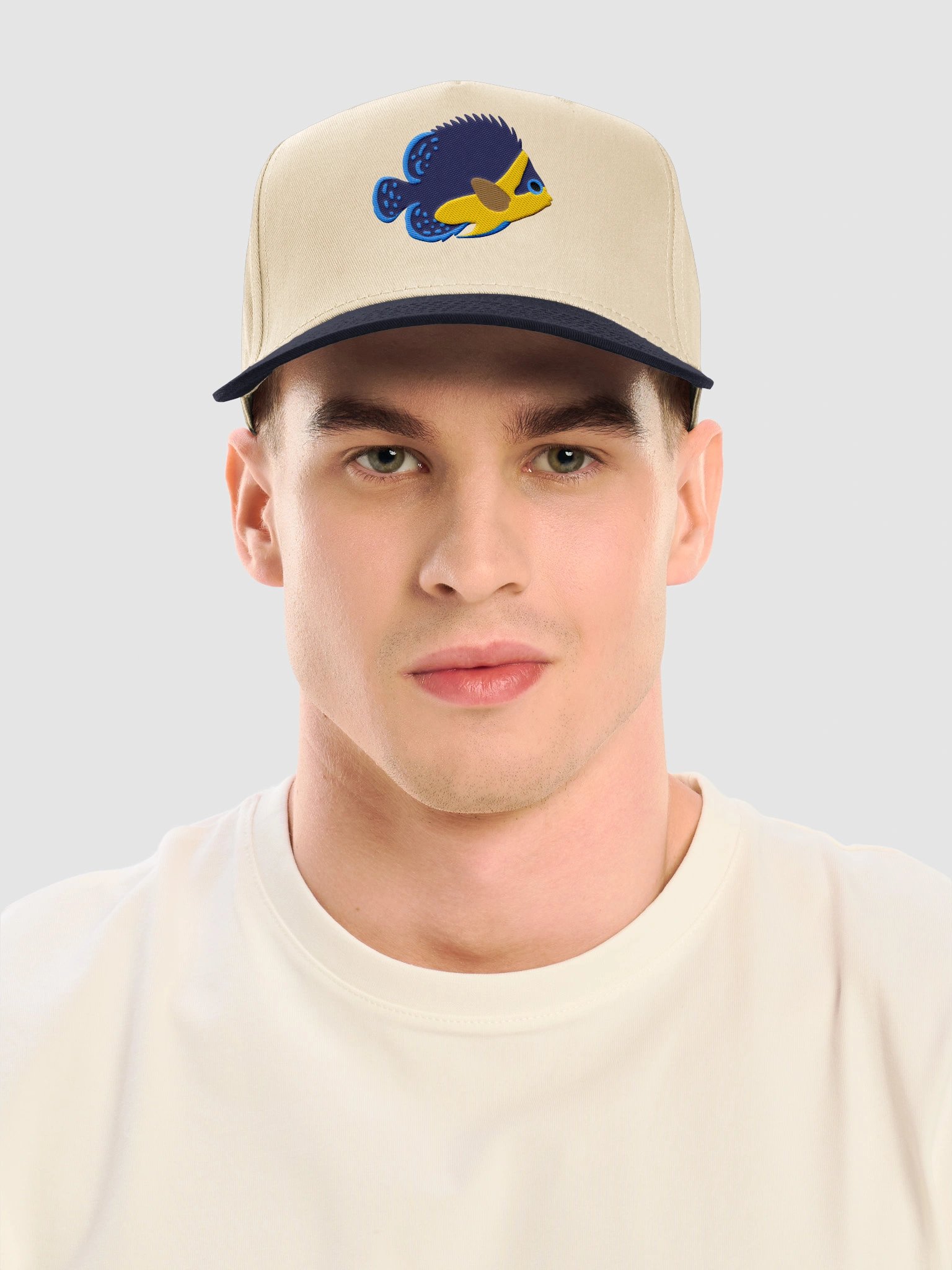 Venustus Angelfish Embroidered Mid-Profile Baseball Cap | Marine Reef Aquarium Fish Hat product image (2)