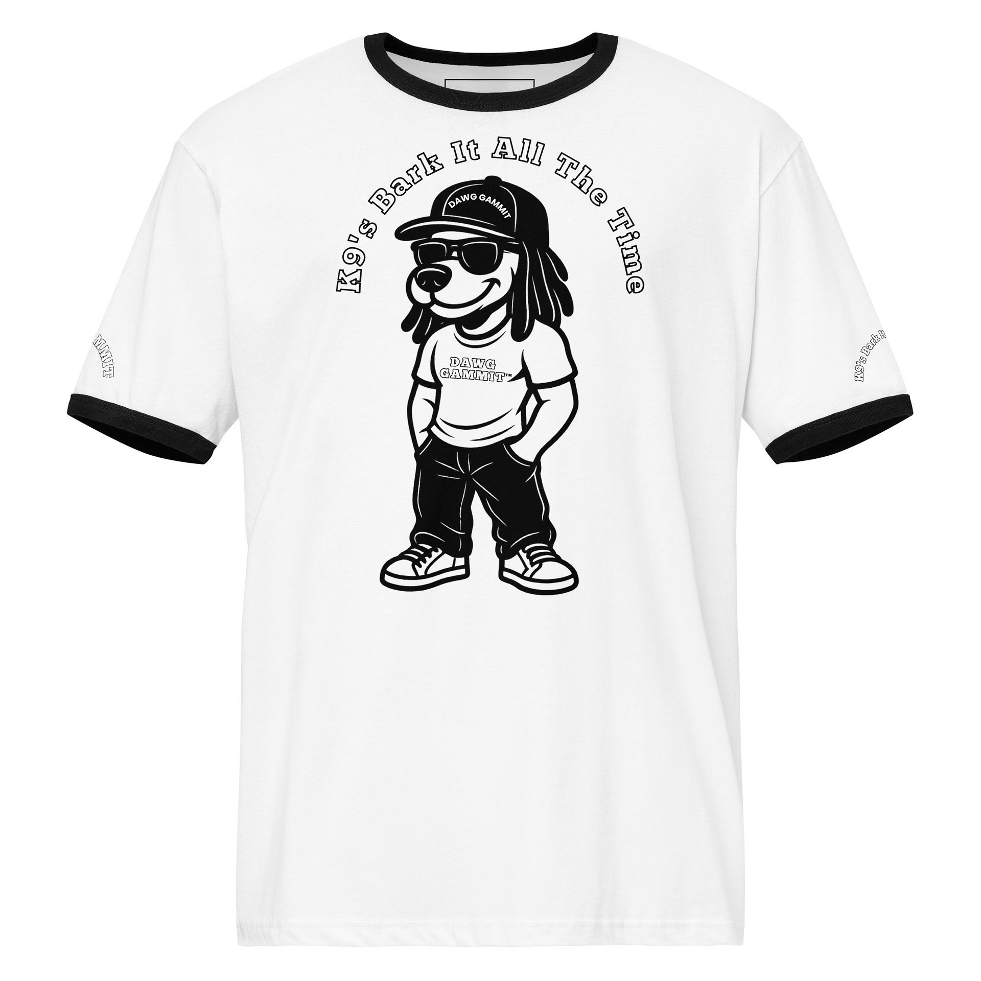 DAWG GAMMIT™ Cool Dawg Black White Ringer Tee product image (1)