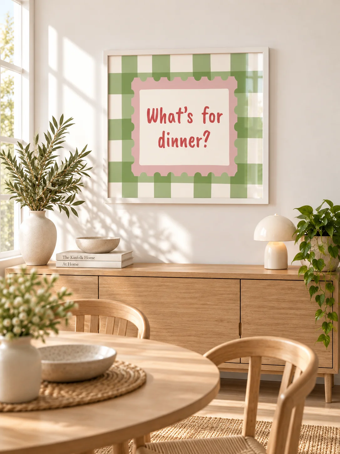 Whats Dinner Retro Kitchen Wall Art | Funny Typography Printable product image (7)