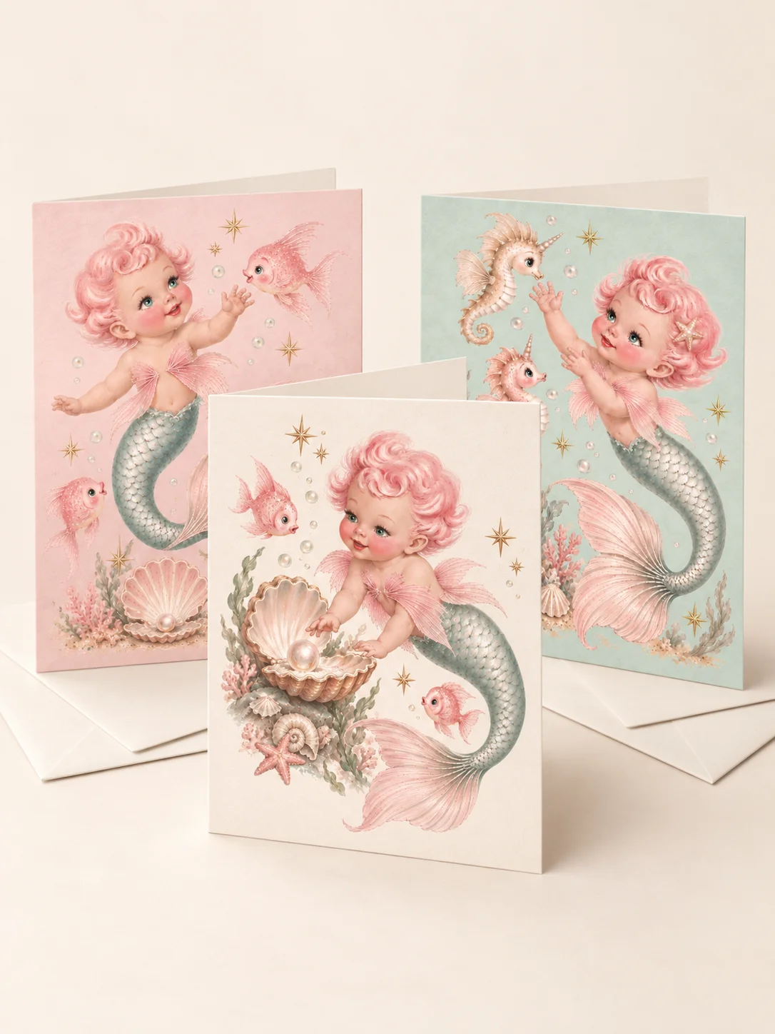 Baby Mermaid Stories Greeting Card Set product image (1)