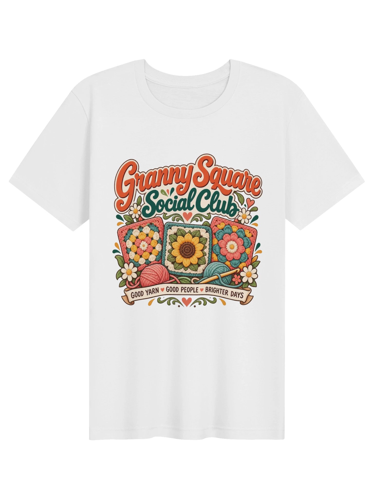 Granny Square Social Club Crochet T-Shirt | Retro Yarn Lover Gift product image (1)