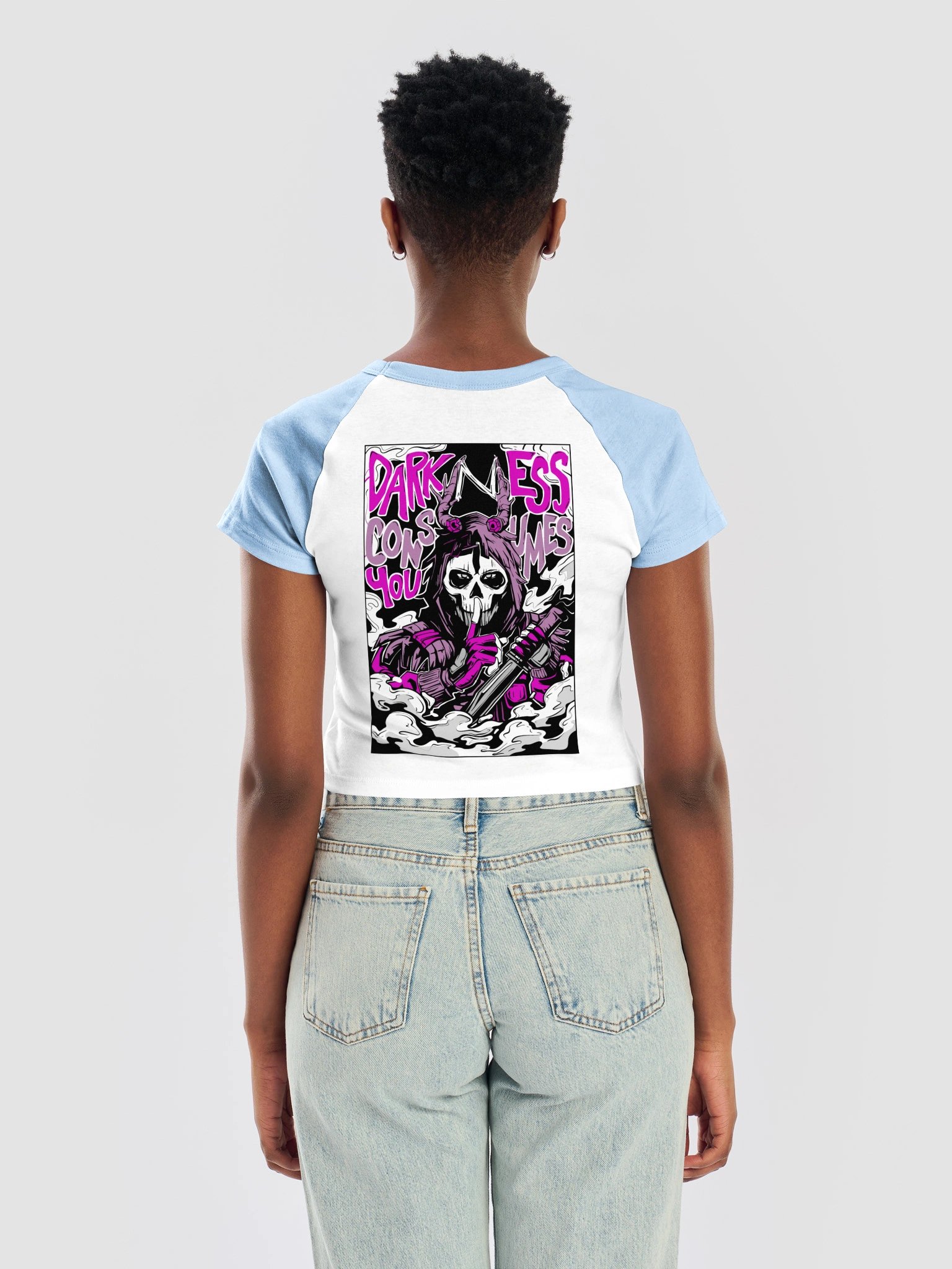Pink Darkness Raglan Baby Tee product image (4)