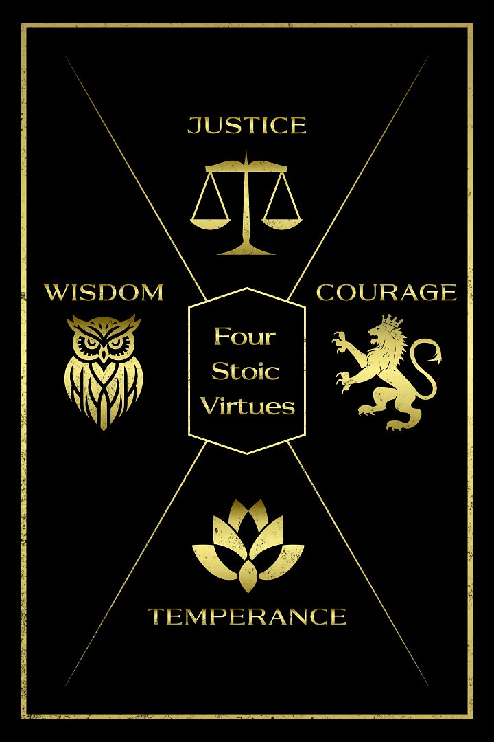 4 Stoic Virtues Matte Paper Poster product image (1)
