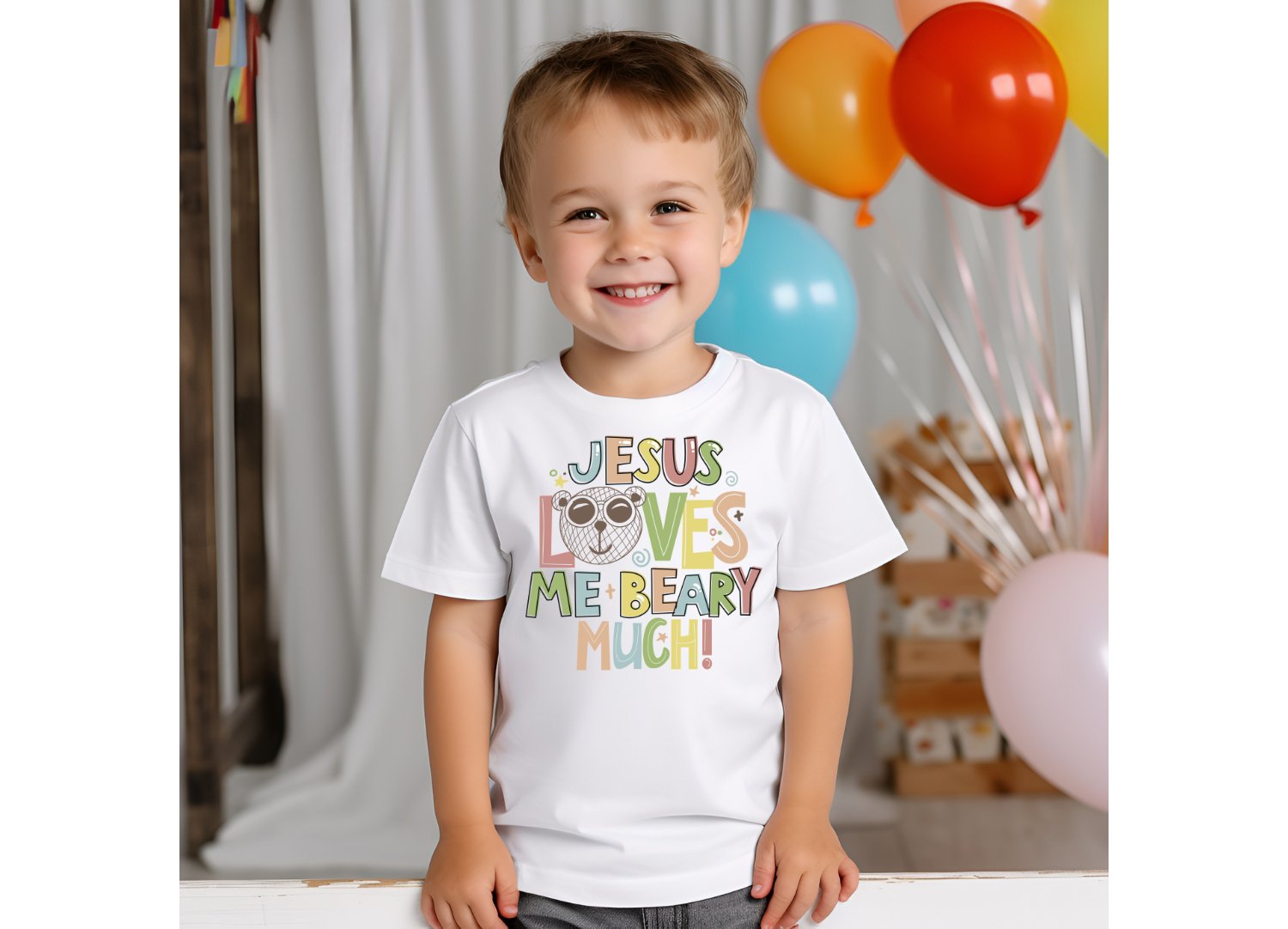 Jesus Loves Me Beary Much Toddler T-Shirt product image (2)