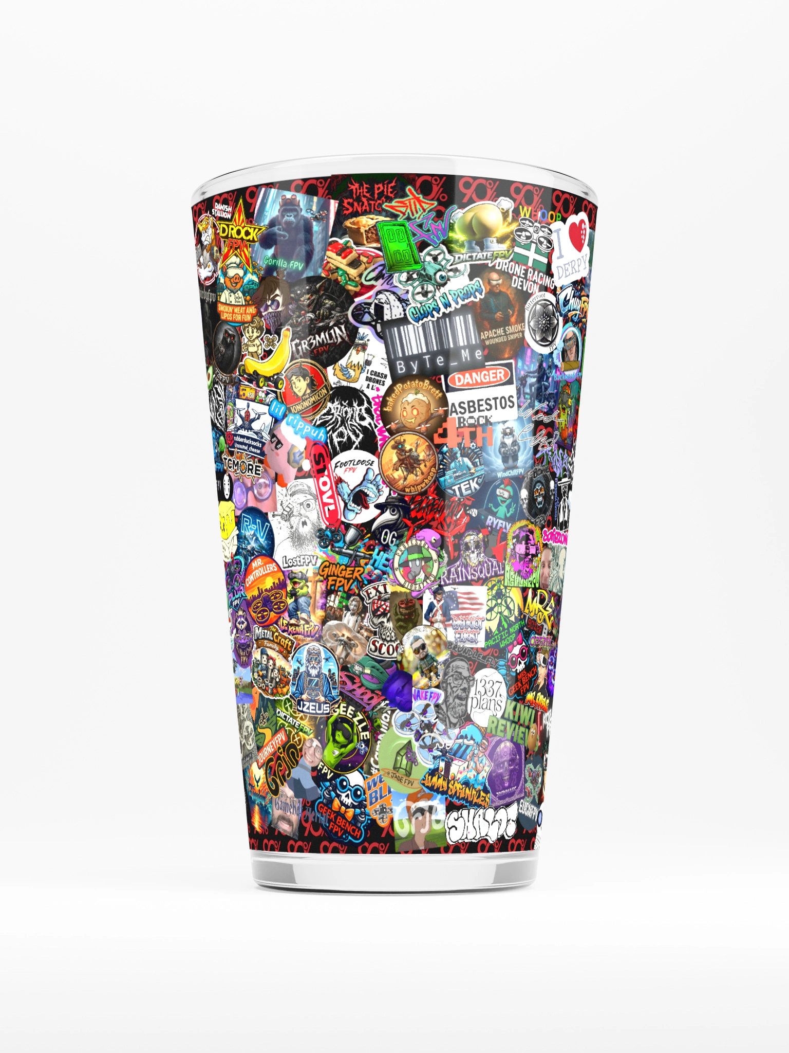 2026 Sticker Bomb Pint Glass product image (1)