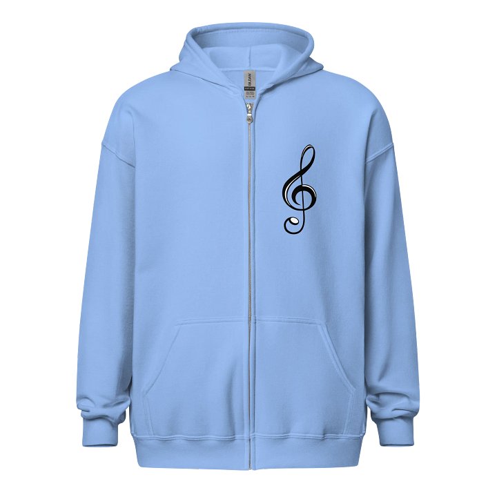 Brighton Music Academy Zip-Up Hoodie – Carolina Blue, Sport Gray, and White product image (1)