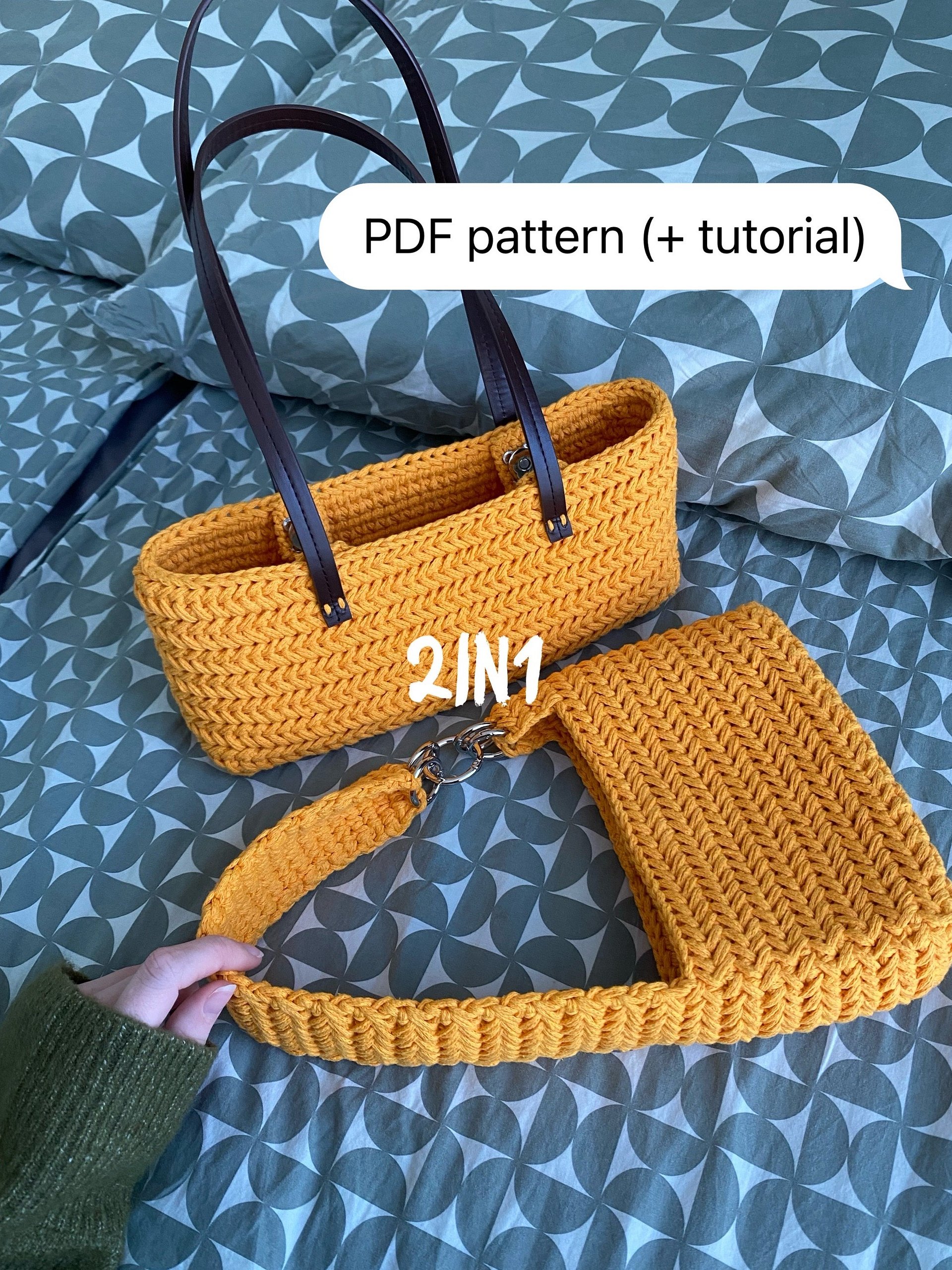 Crochet Pattern Lilou Bag 2in1, DIY English Tutorial (PDF Pattern) product image (1)