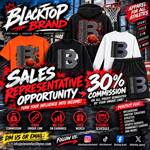 🚨 GET PAID TO PROMOTE BLACKTOP BRAND! 🚨

We’re looking for Sales Reps & Social Media Influencers ready to turn their reach in...