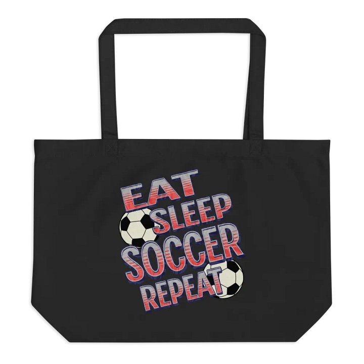Eat Sleep Soccer Repeat Angle Statement Organic Tote product image (1)