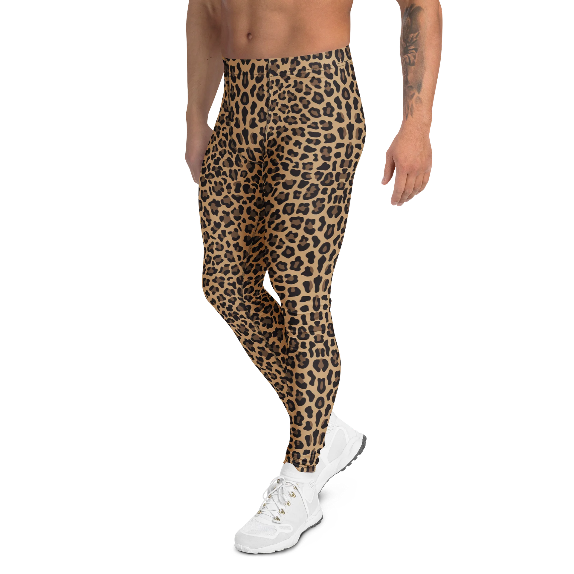 Comfortable Men's Leggings with Bold Brown Leopard Print product image (4)