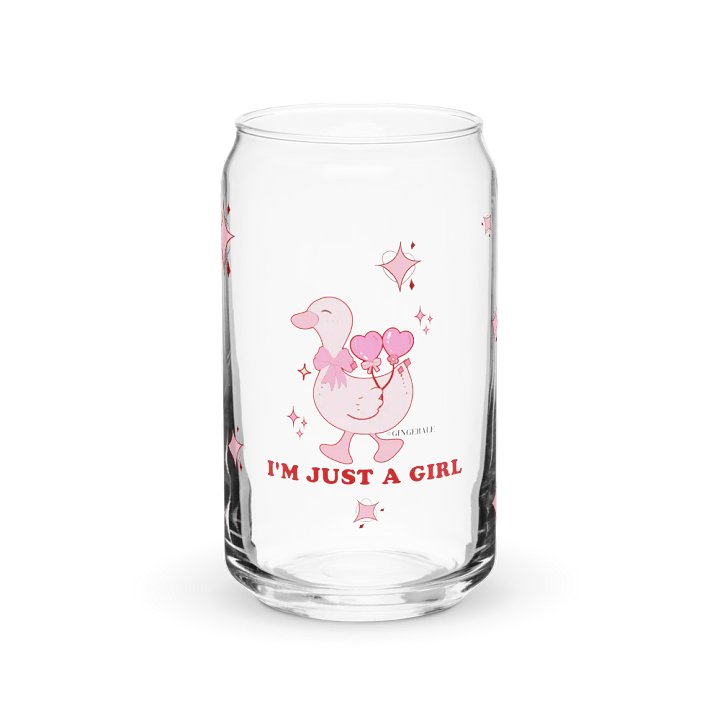 IM JUST A GIRL GLASS W/STRAW product image (1)