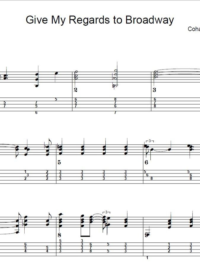 Give my regards to Broadway - Guitar sheet music product image (1)