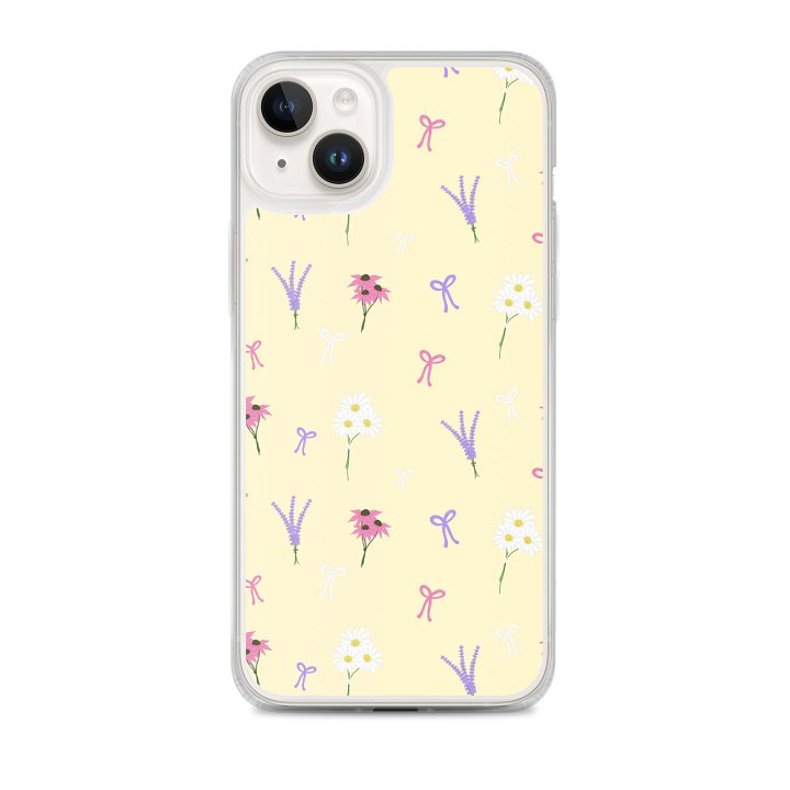 Wildflowers and Bows Pattern- Yellow Background Phone Case product image (2)