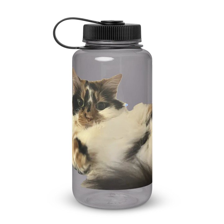 Cat Print Wide Mouth Water Bottle product image (1)