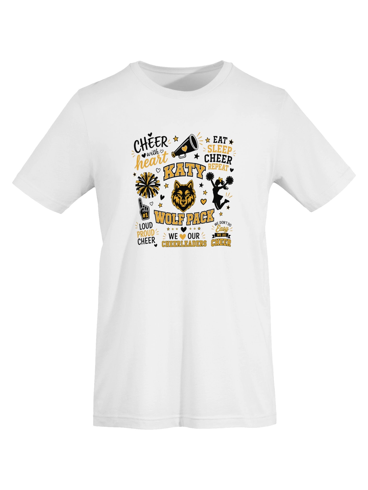 Katy Wolf Pack Cheer T-Shirt-White, Gray, Silver product image (32)