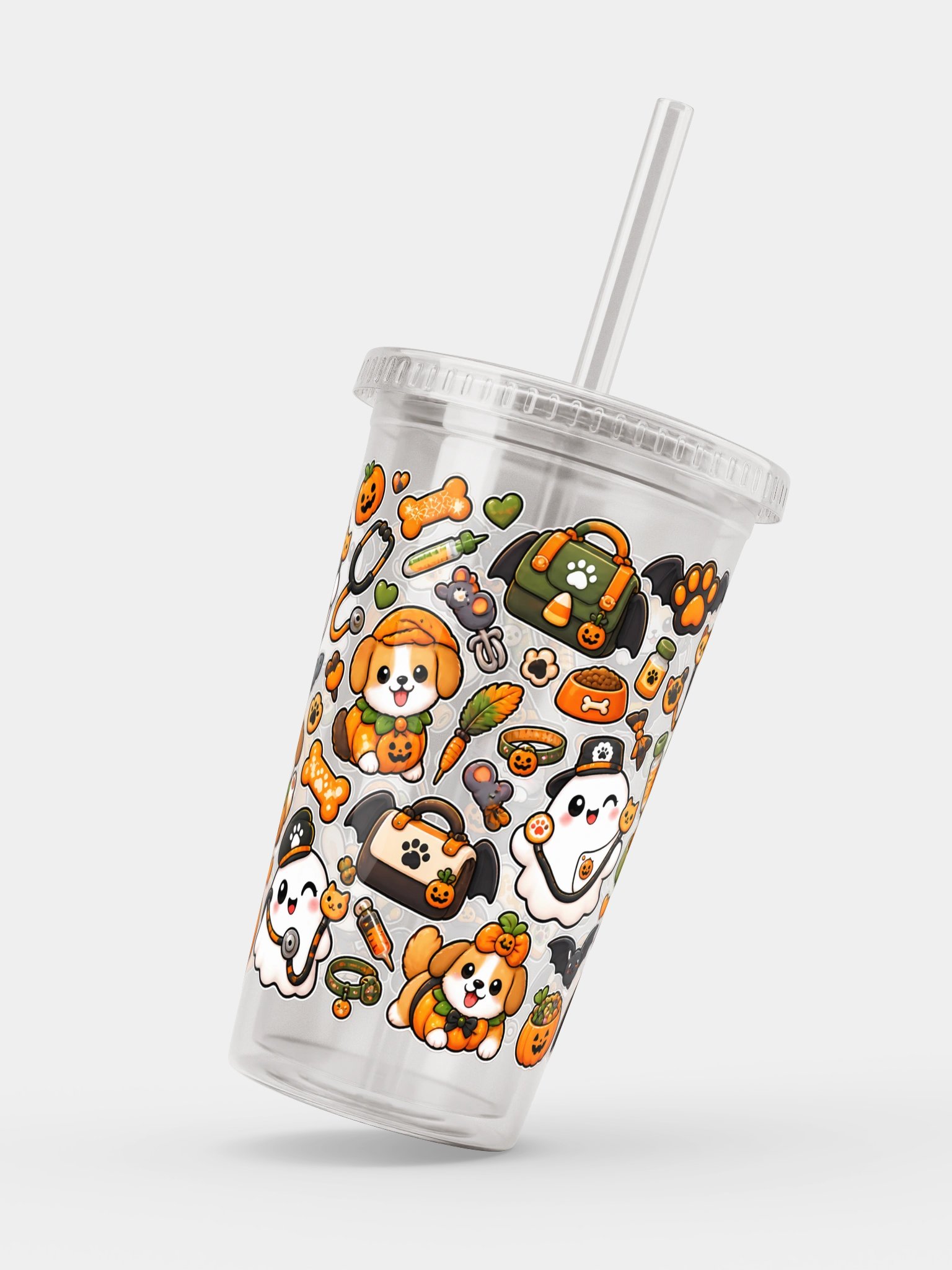 Halloween x Veterinarian Mashup Clear Wall Tumbler 16 Oz (473 ml) product image (2)