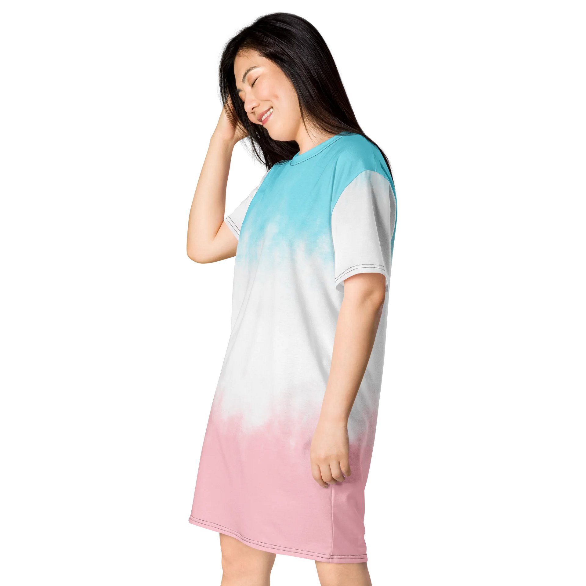 Exclusive Blue to Pink Gradient T-Shirt Dress - Only at TDS Music product image (3)