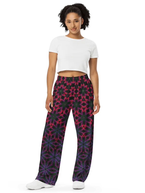 Cosmic Kaleidoscope Unisex Wide-Leg Lounge Pants product image (4)