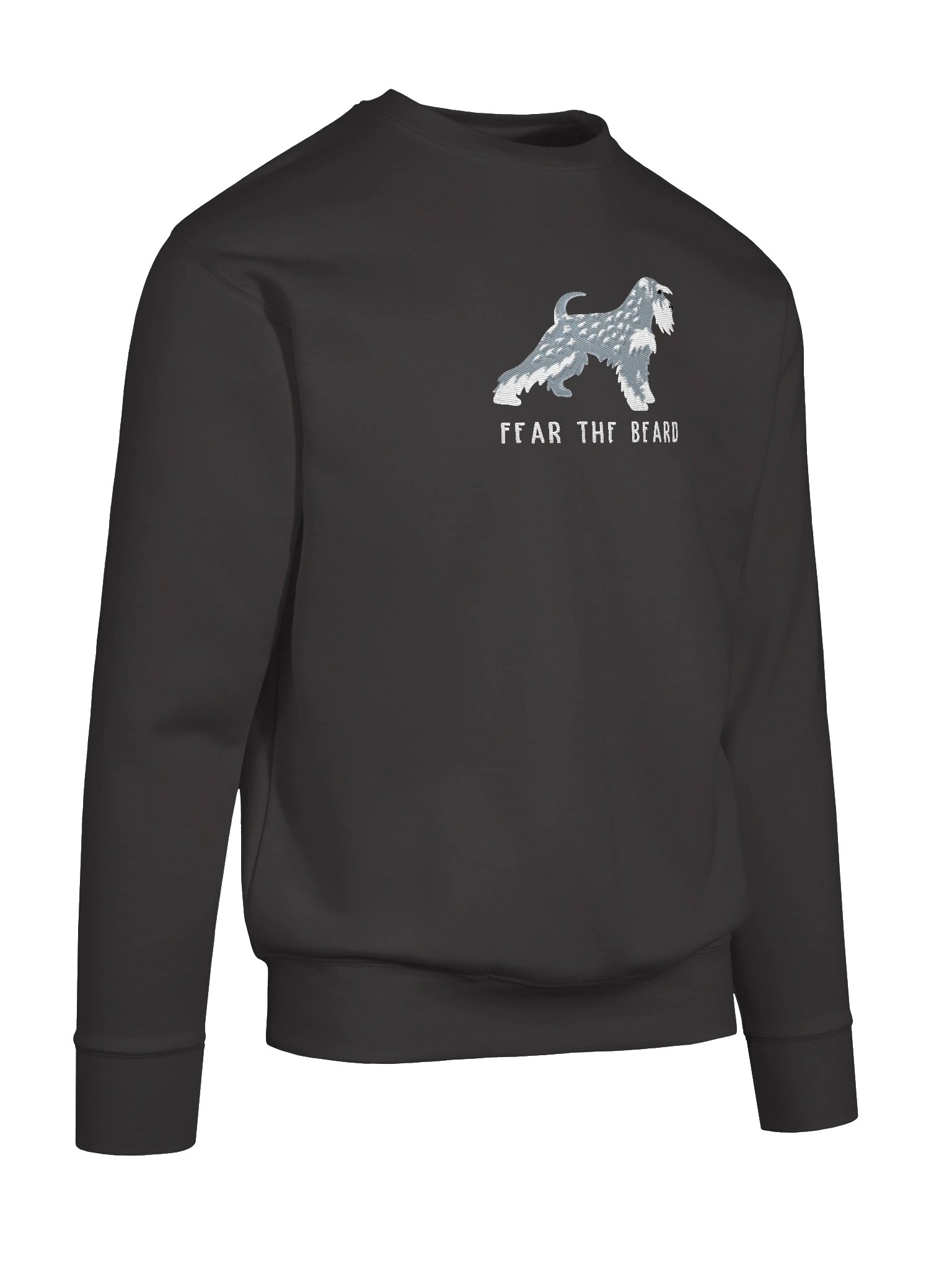 Fear the Beard Sweatshirt (Embroidered) of a Miniature Schnauzer(Salt & Pepper) product image (60)