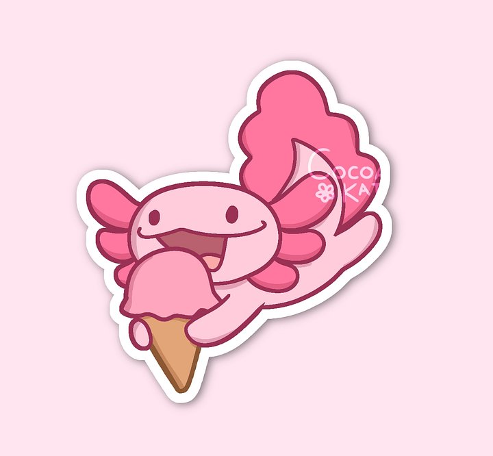 Axolotl Ice Cream Stickers product image (1)