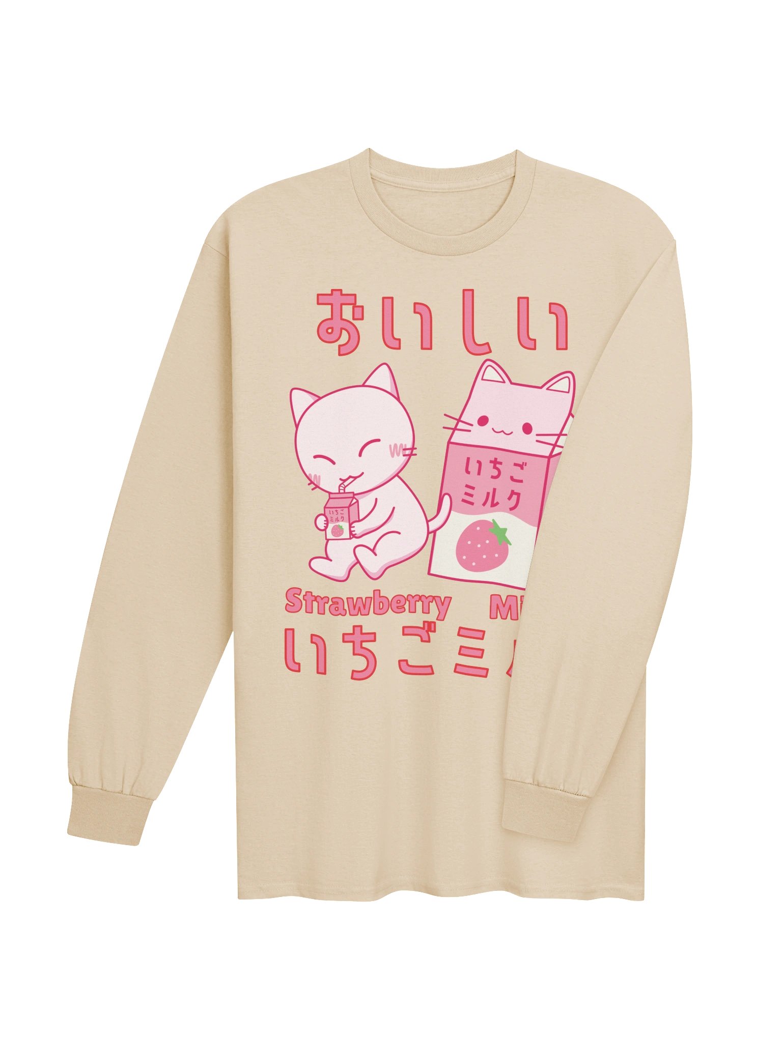 Strawberry Milk Cat - Unisex Adult Long Sleeve T-shirt product image (3)