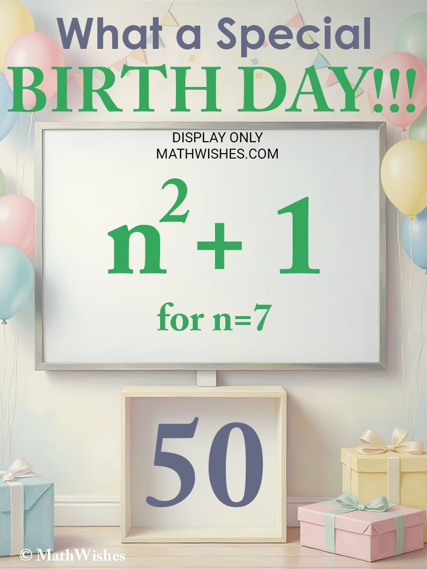 50th Birthday Card - Algebra Equation product image (1)
