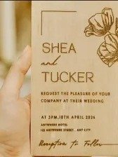 Personalized Engraved Wooden Wedding Invitations: Rustic Poplar Invite product image (6)