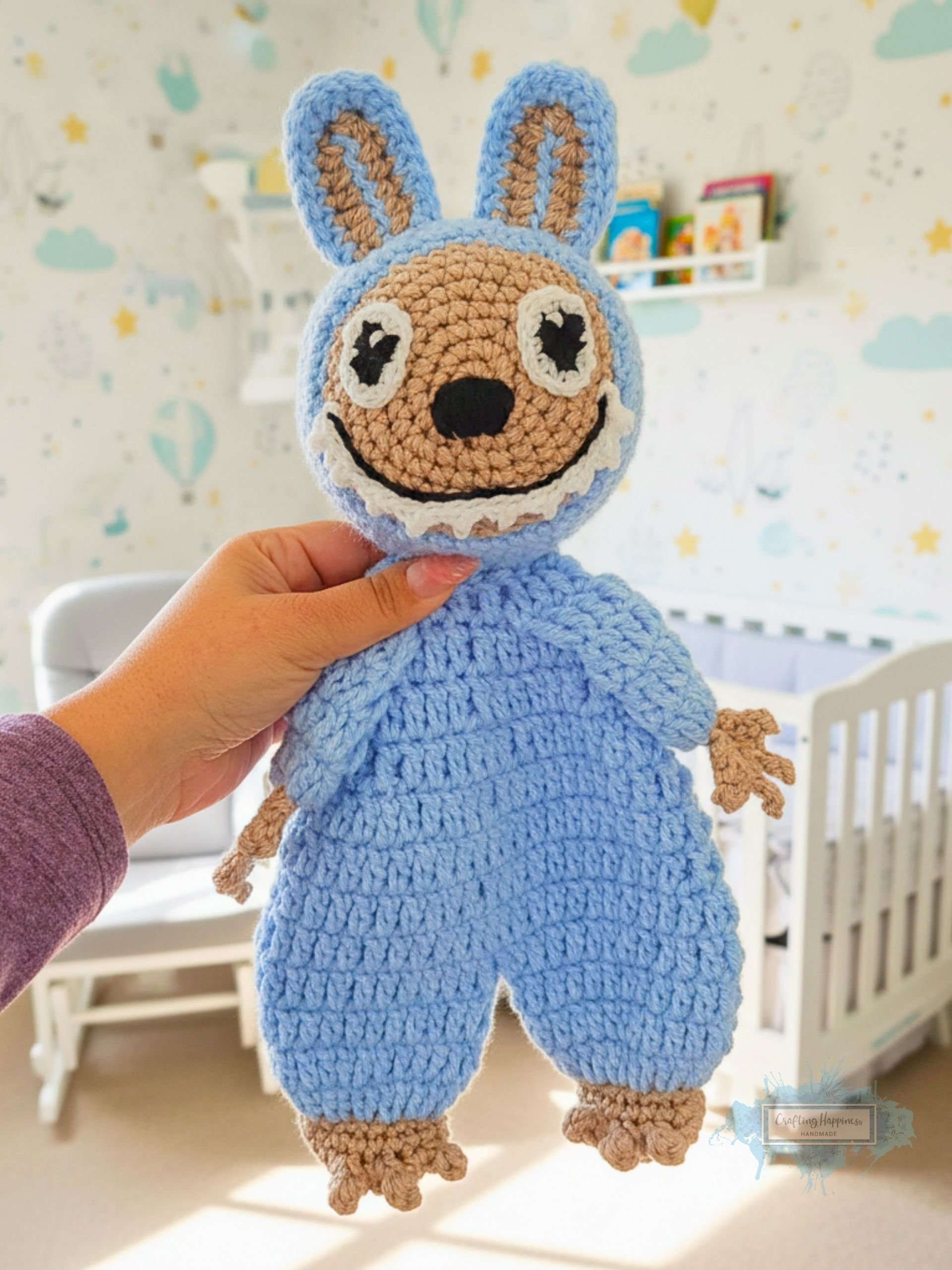 Bunny Ragdoll Crochet Pattern | Toothy Smile Amigurumi Toy | Plushie Snuggler (PDF) product image (1)