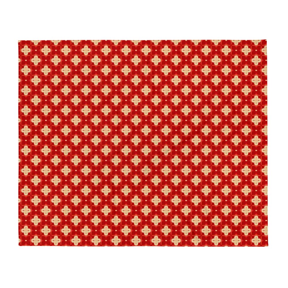 Elegant Red & Cream Seamless Patterned Throw Blanket product image (3)