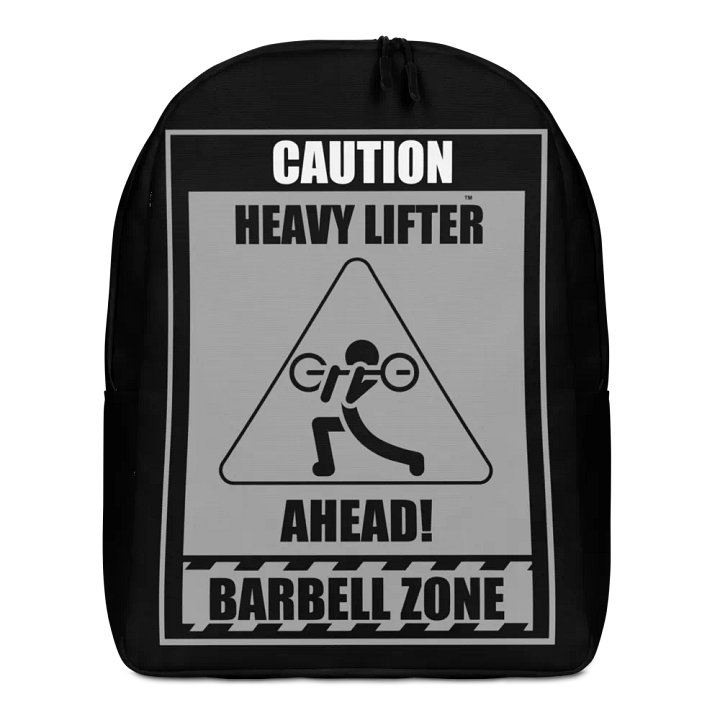 Caution Heavy Lifter Ahead Barbell Zone Backpack product image (1)