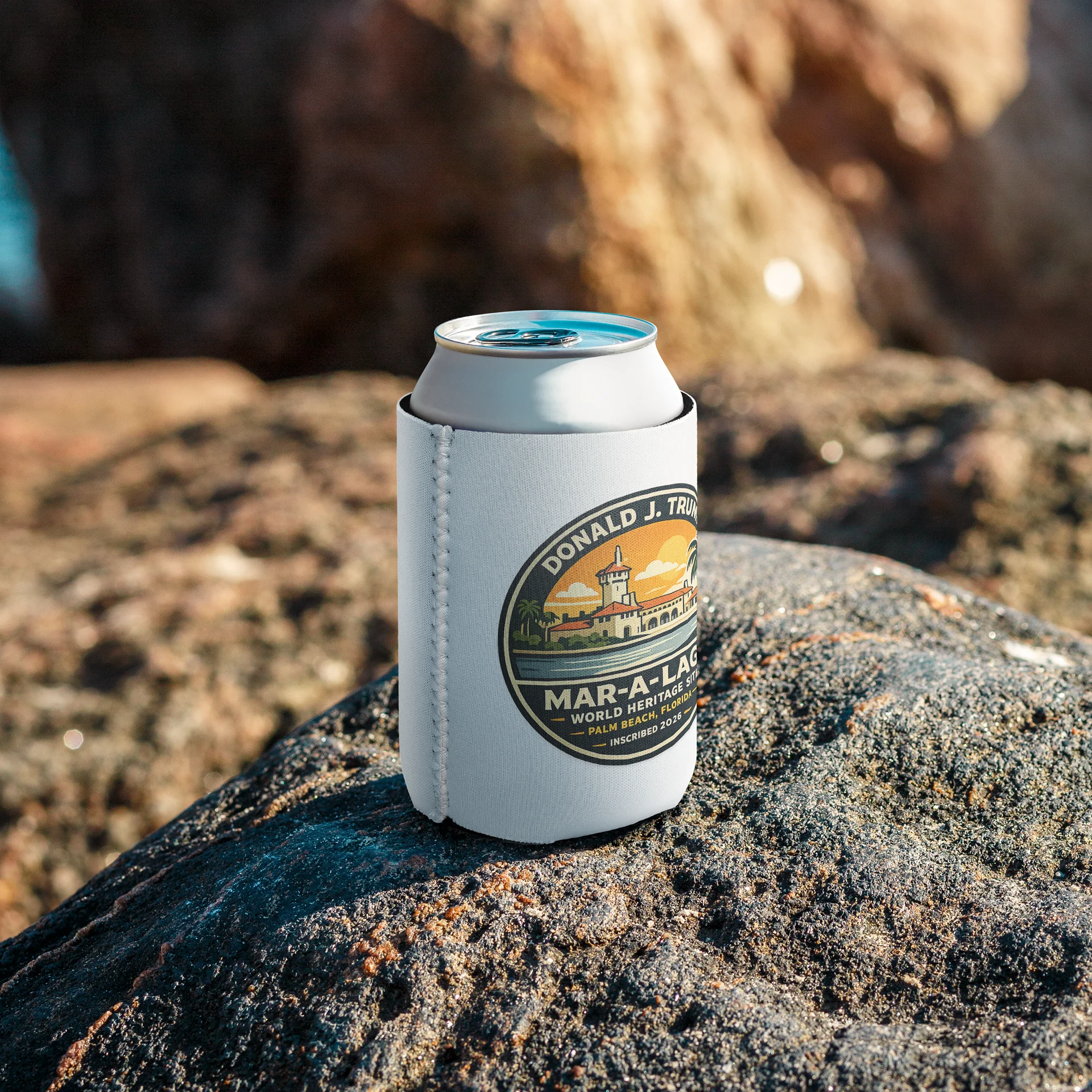 Coozie Can Cooler - Donald J. Trump, Mar-a-Lago, World Heritage Site™ product image (7)