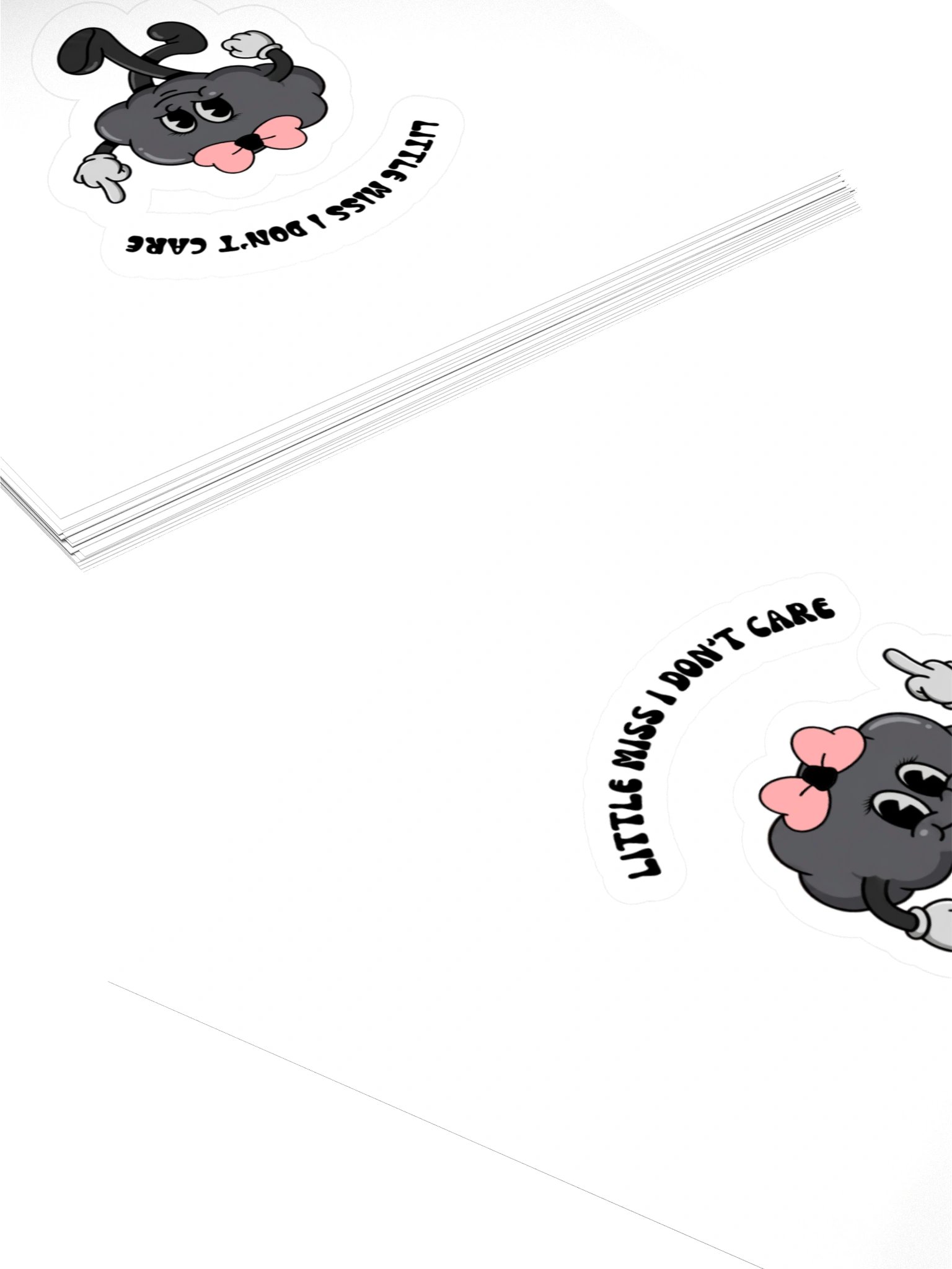 Little Miss I Don't Care 4"x4" vinyl kiss cut sticker product image (4)