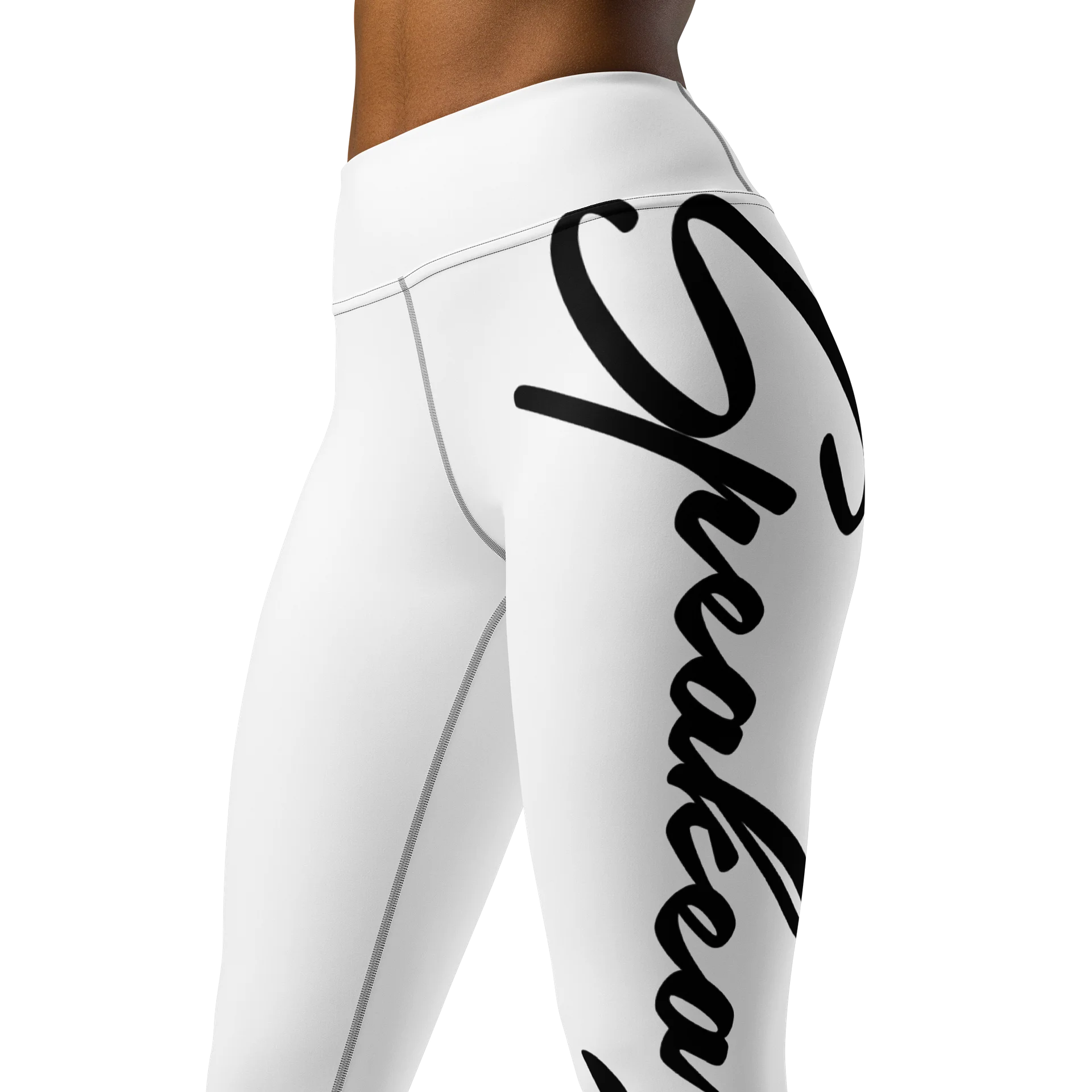 SpeakeaZy Yoga Pants White & Black product image (4)