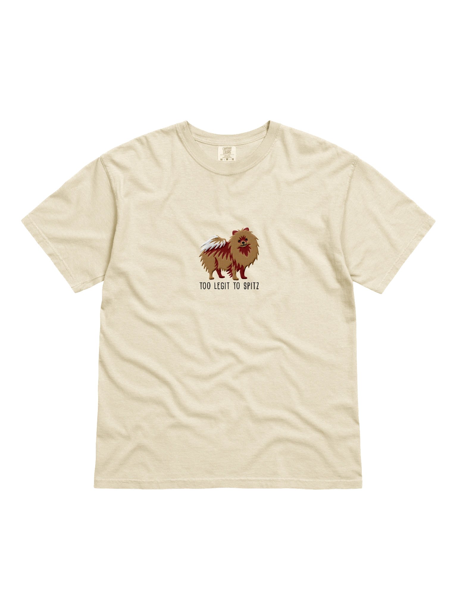 Too Legit to Spitz T-Shirt(Embroidered) of a Pomeranian(Tan) product image (4)