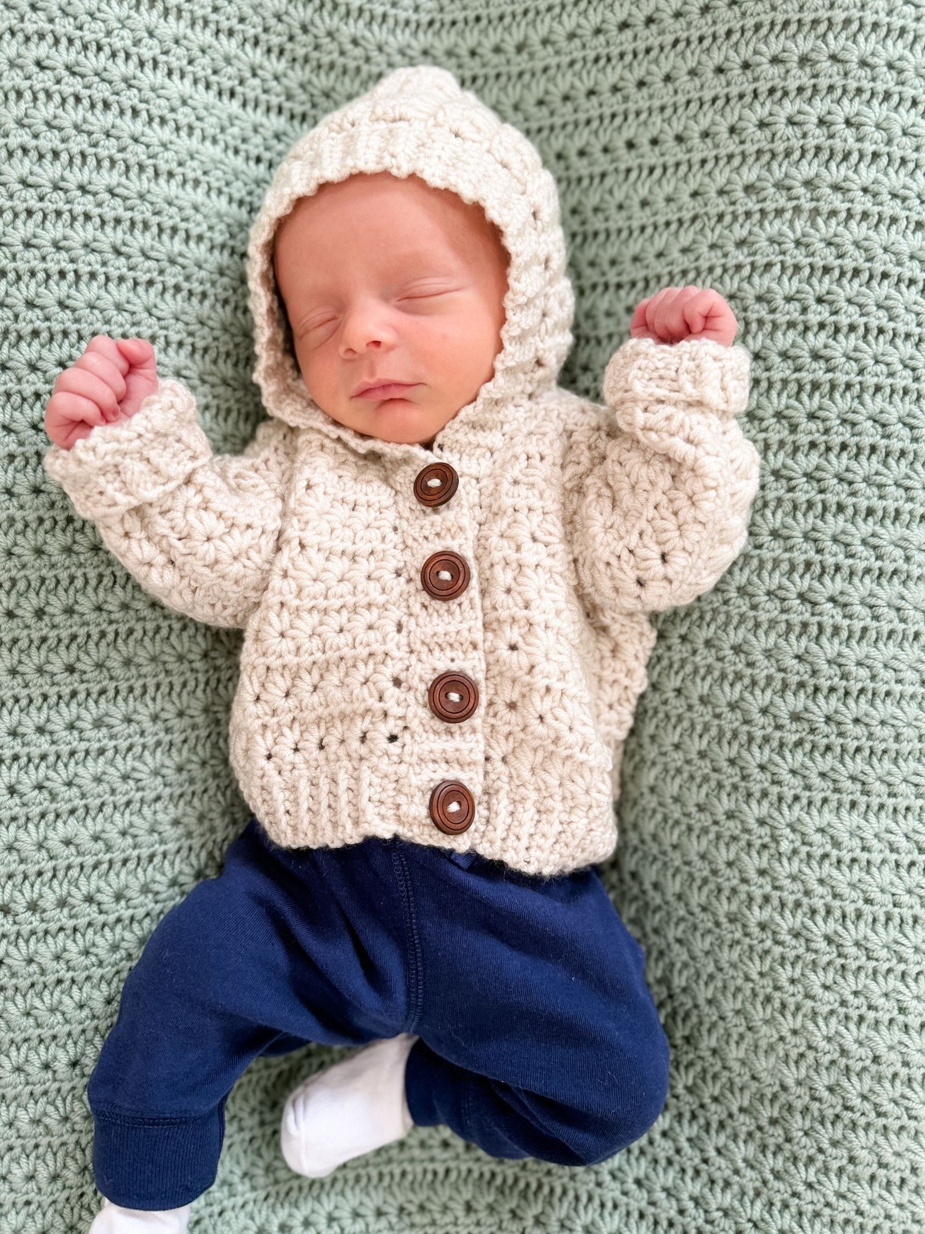 Mini Star Stitch Cardigan Crochet Pattern product image (7)