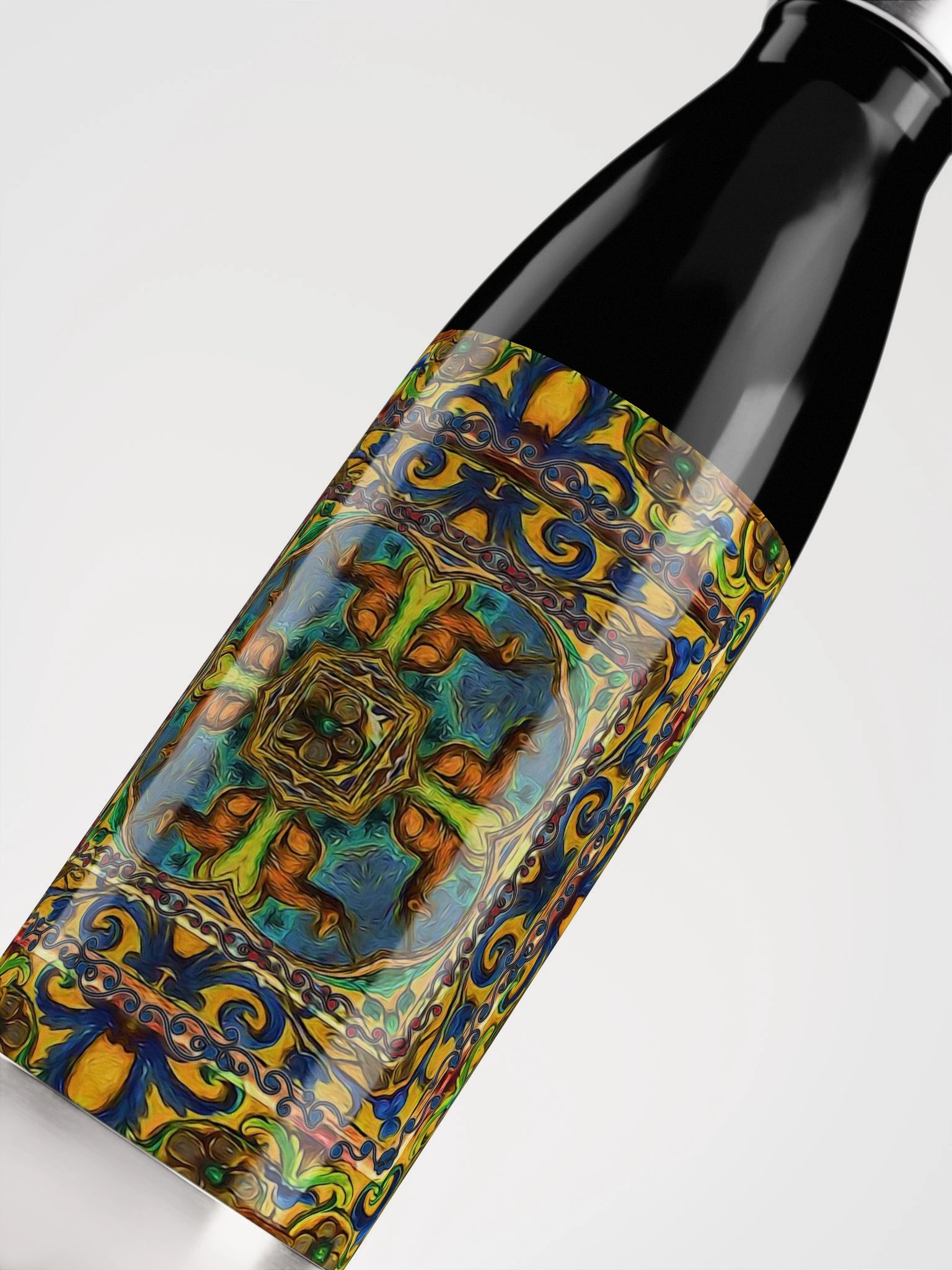 Medieval Unicorn Kaleidoscope Water Bottle product image (5)