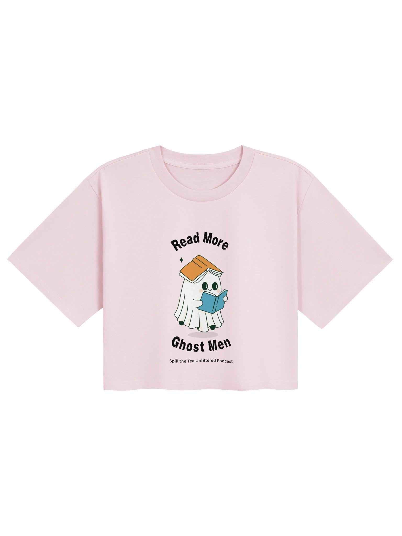 Cute Ghost Reader Crop Tee product image (3)