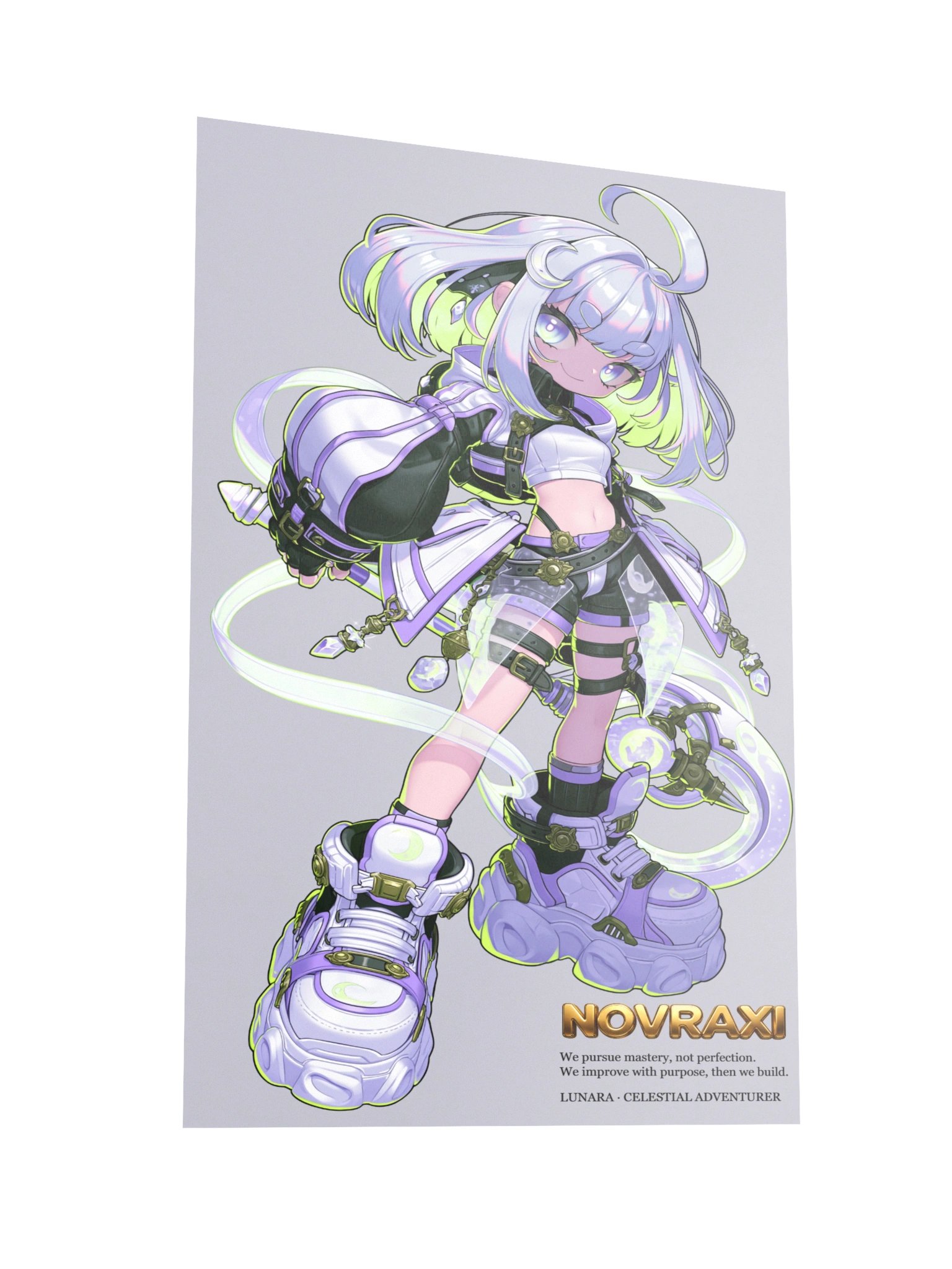 Celestial Adventurer Anime Poster | Pastel Fantasy Wall Art product image (3)