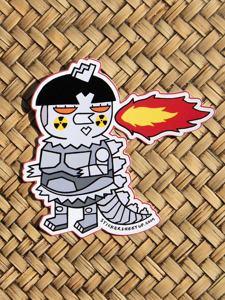 Mecha Ramen Robot Kaiju Fire Breathing Chicken Sticker product image (2)