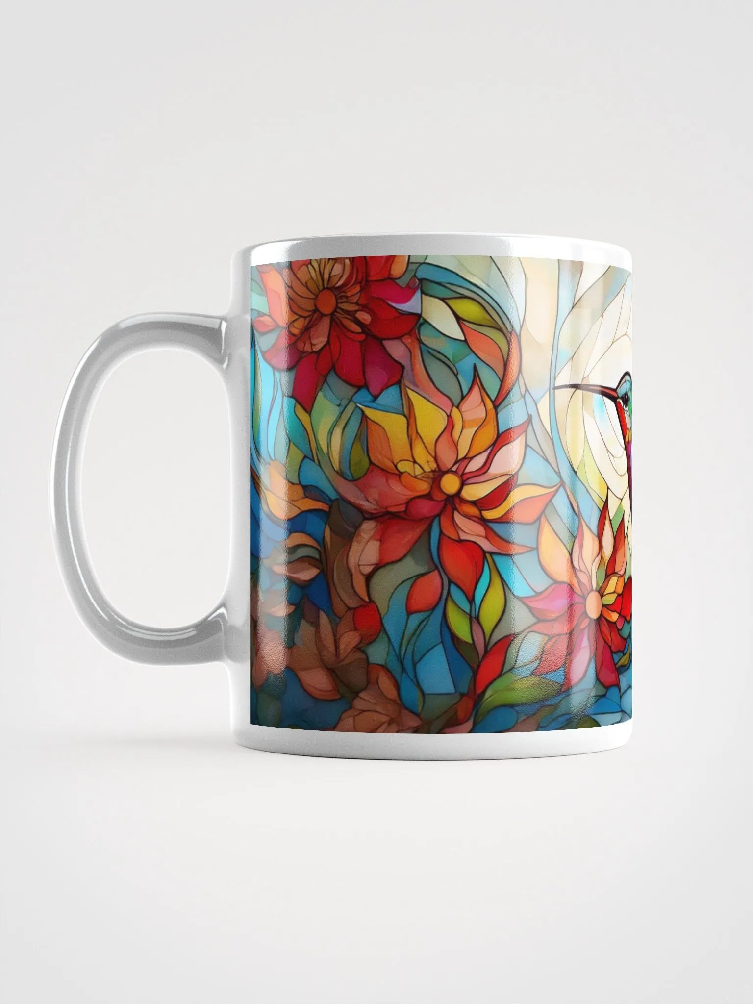 Hummingbird Mug Stained Glass Floral product image (6)