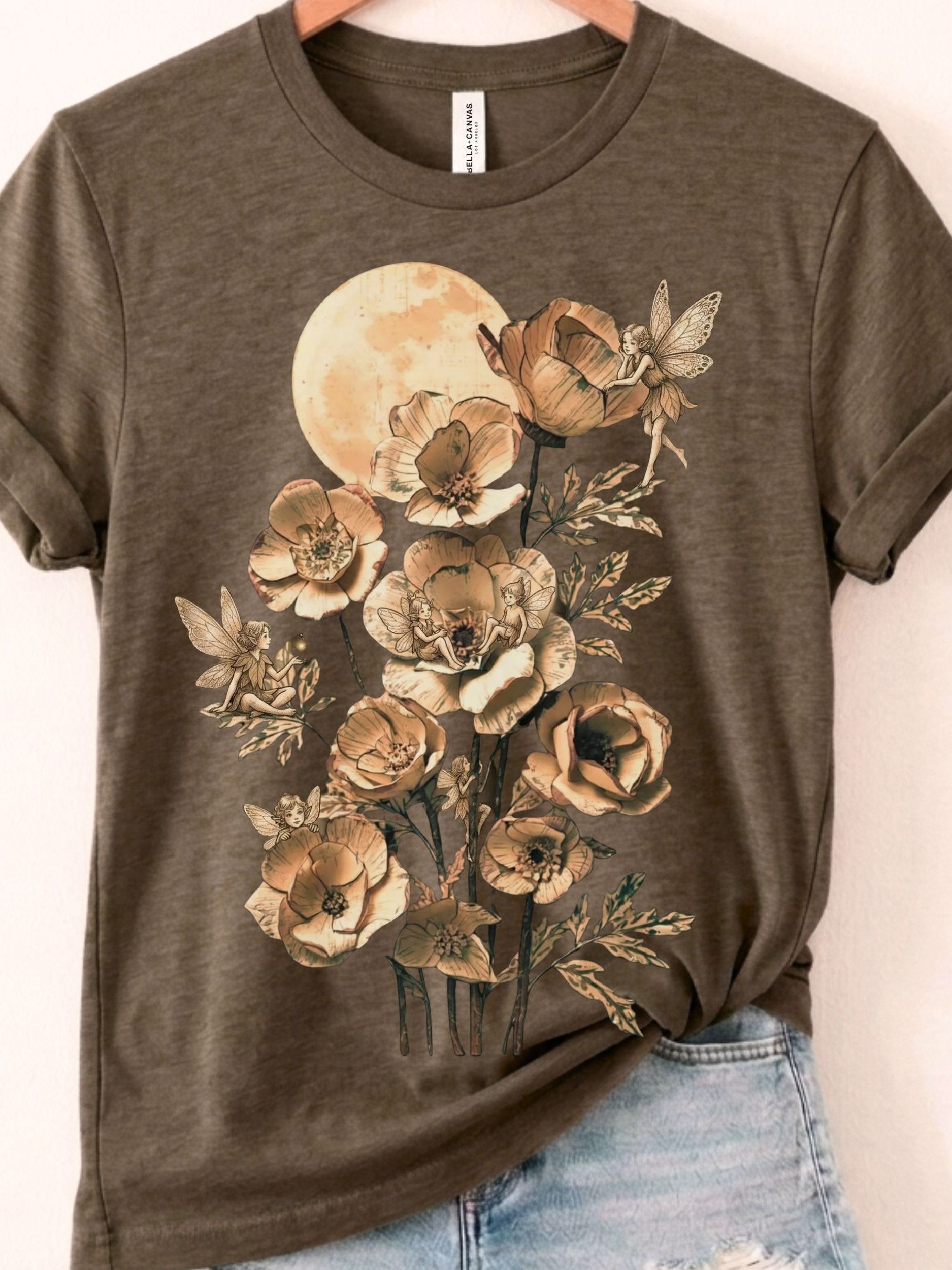 Find the Fairies Shirt, Hidden Fairy Garden Tee, Fantasy Floral Graphic product image (1)