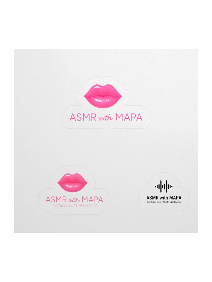 ASMR with MAPA Kiss-Cut Sticker Sheet – Lips & Soundwave Designs with YouTube URL product image (1)
