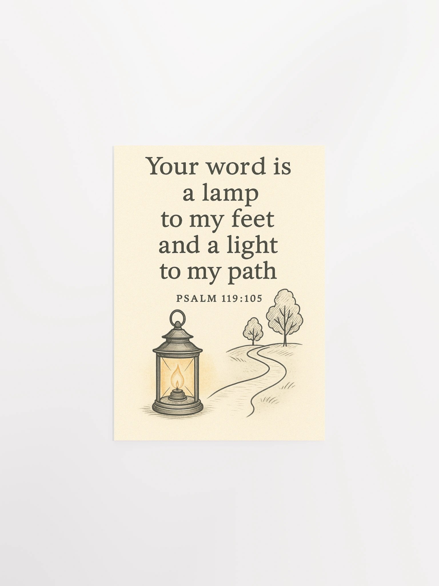 Psalm 119:105 Christian Poster – Your Word Is a Lamp to My Feet and a Light to My Path Wall Art product image (1)