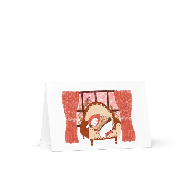 sleepy cat in the cabin card product image (1)
