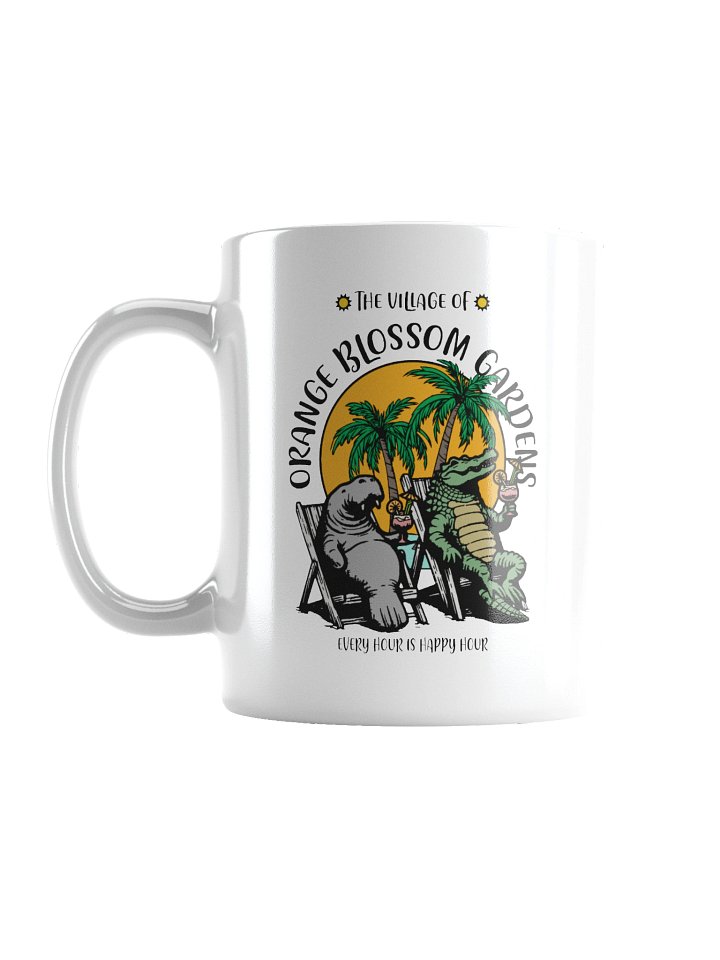The Village of Orange Blossom Gardens TV Florida USA Fun Manatee Alligator Design Coffee Mug product image (3)