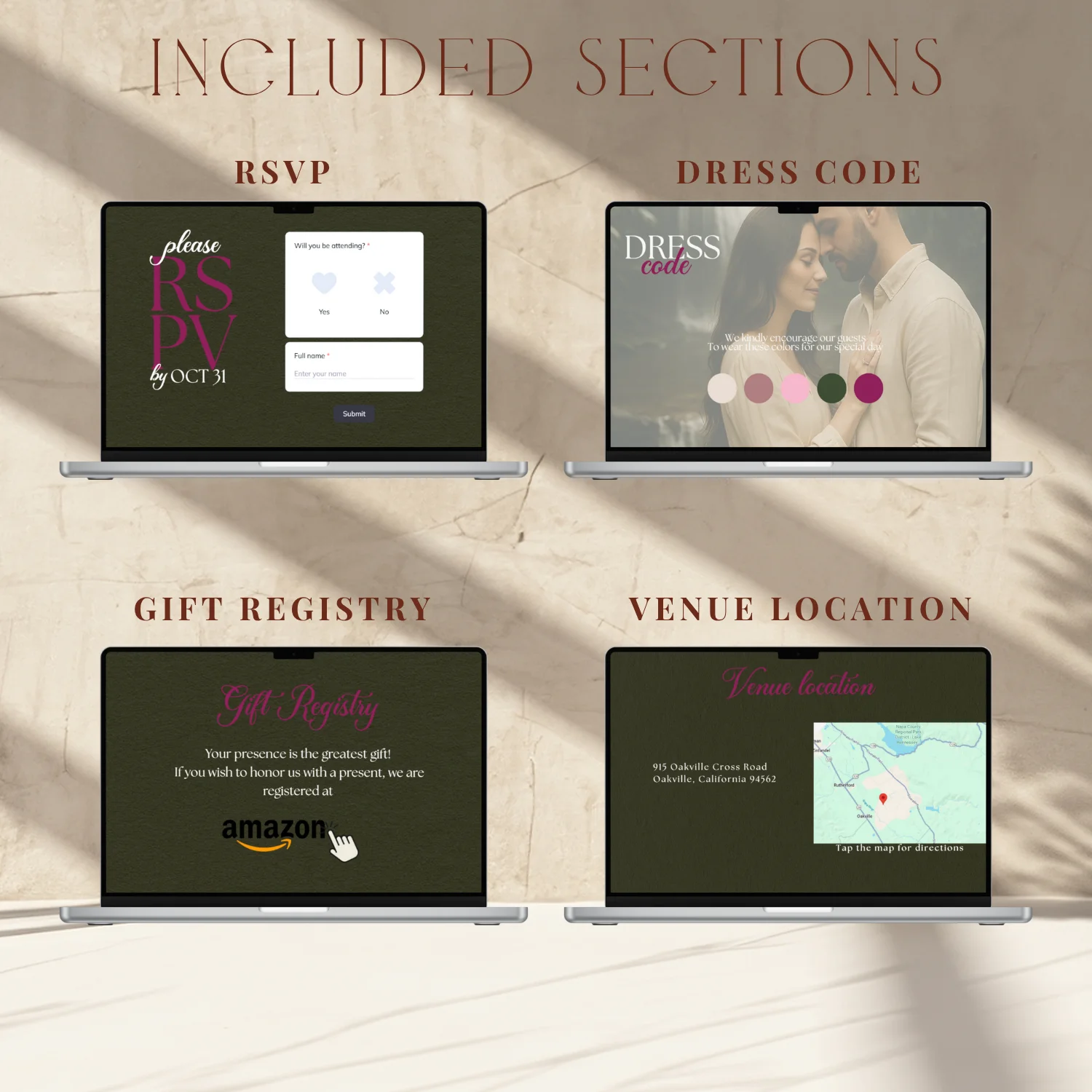 Wedding Website Template Canva | Vintage Wedding | Editable RSVP Site | Digital Invitation Website | Elegant Wedding Design product image (4)