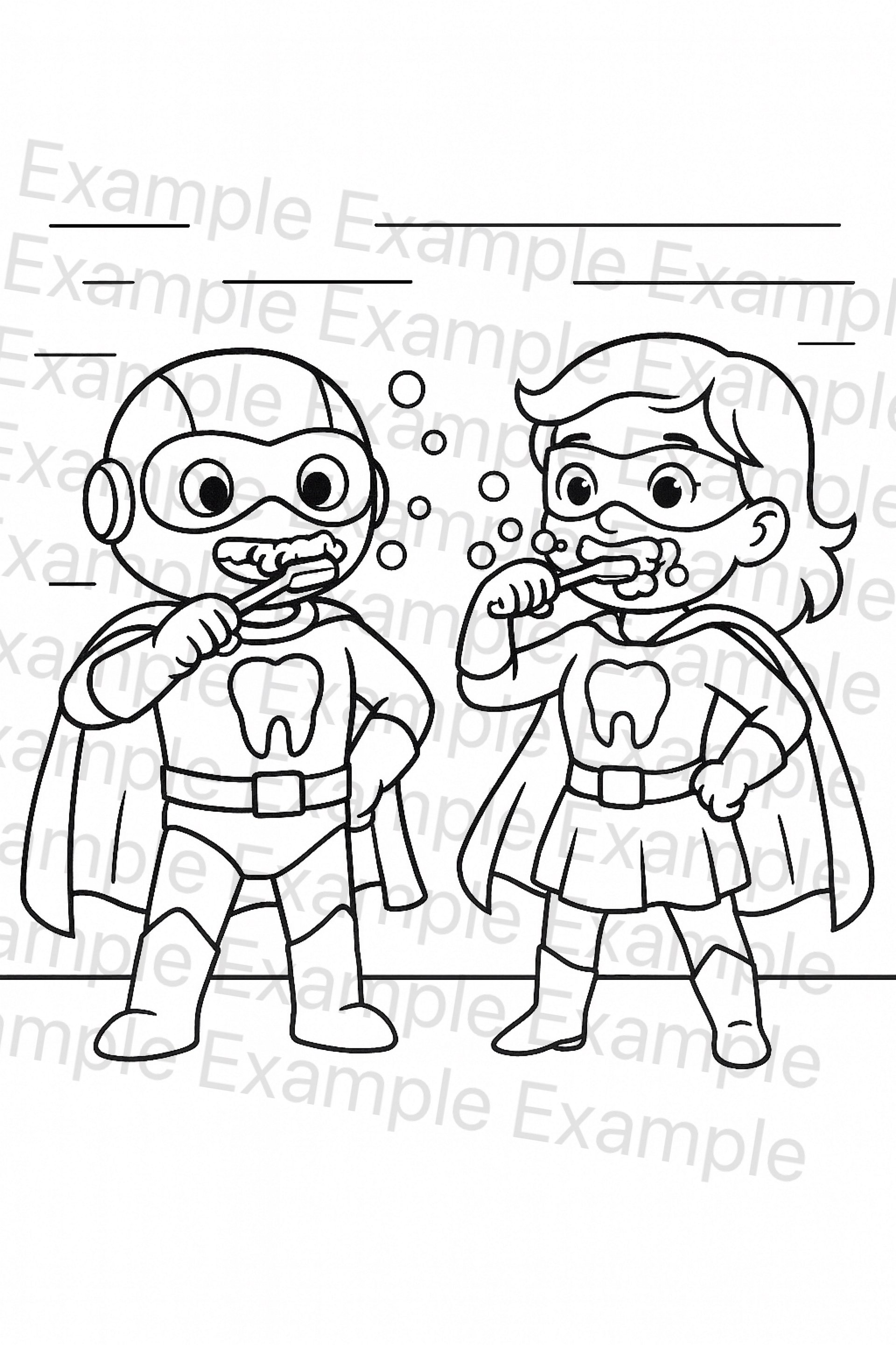 Super Brushing Heroes Coloring Pages product image (7)