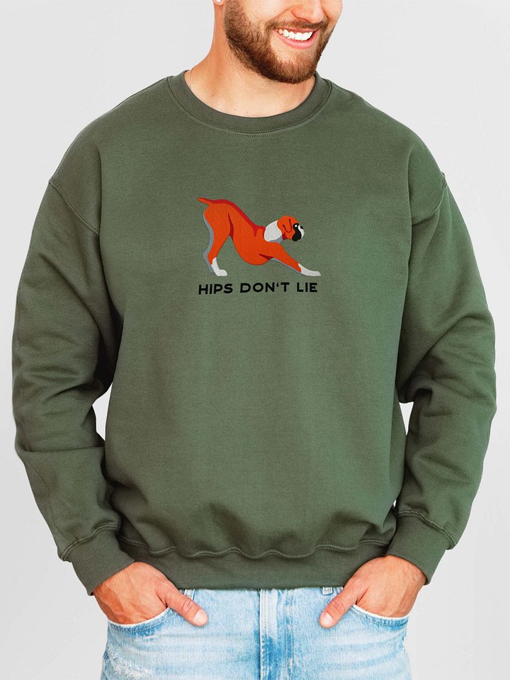 Hips Don't Lie Sweatshirt (Embroidered) of a Boxer(Red) product image (2)