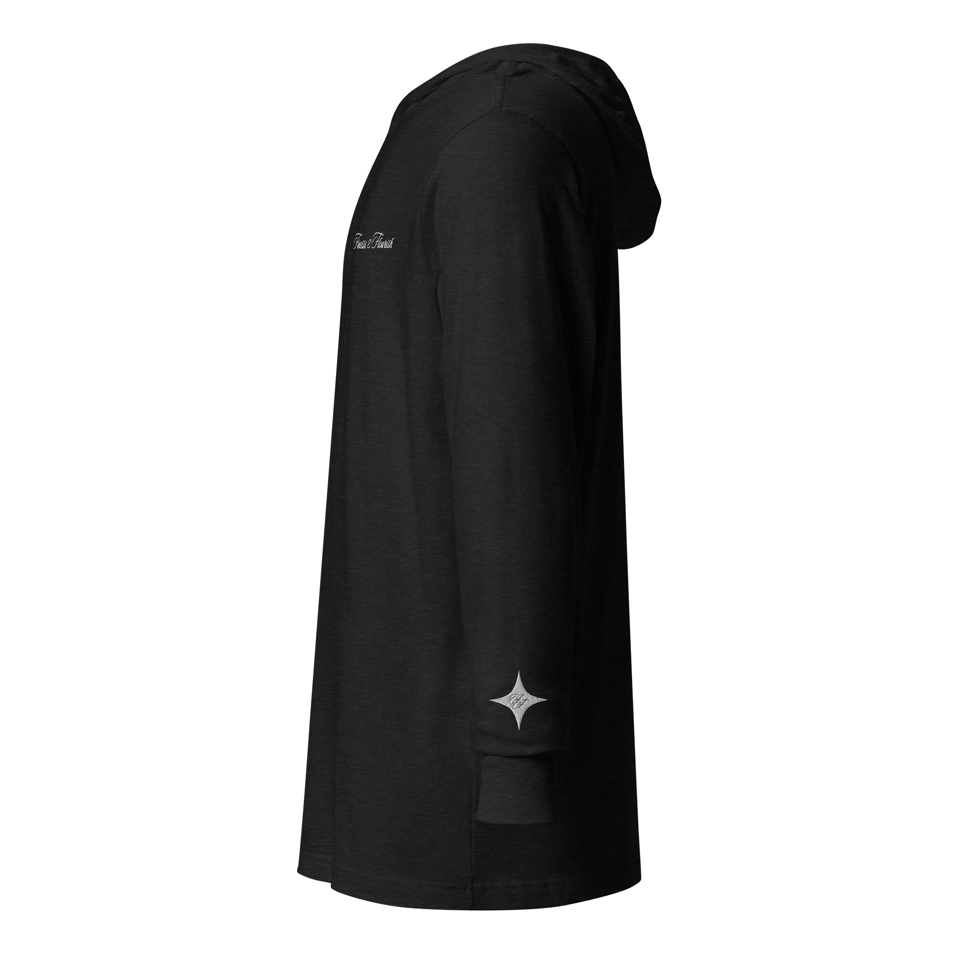 F&F Script Hooded Long Sleeve Tee (EMBRD) product image (2)