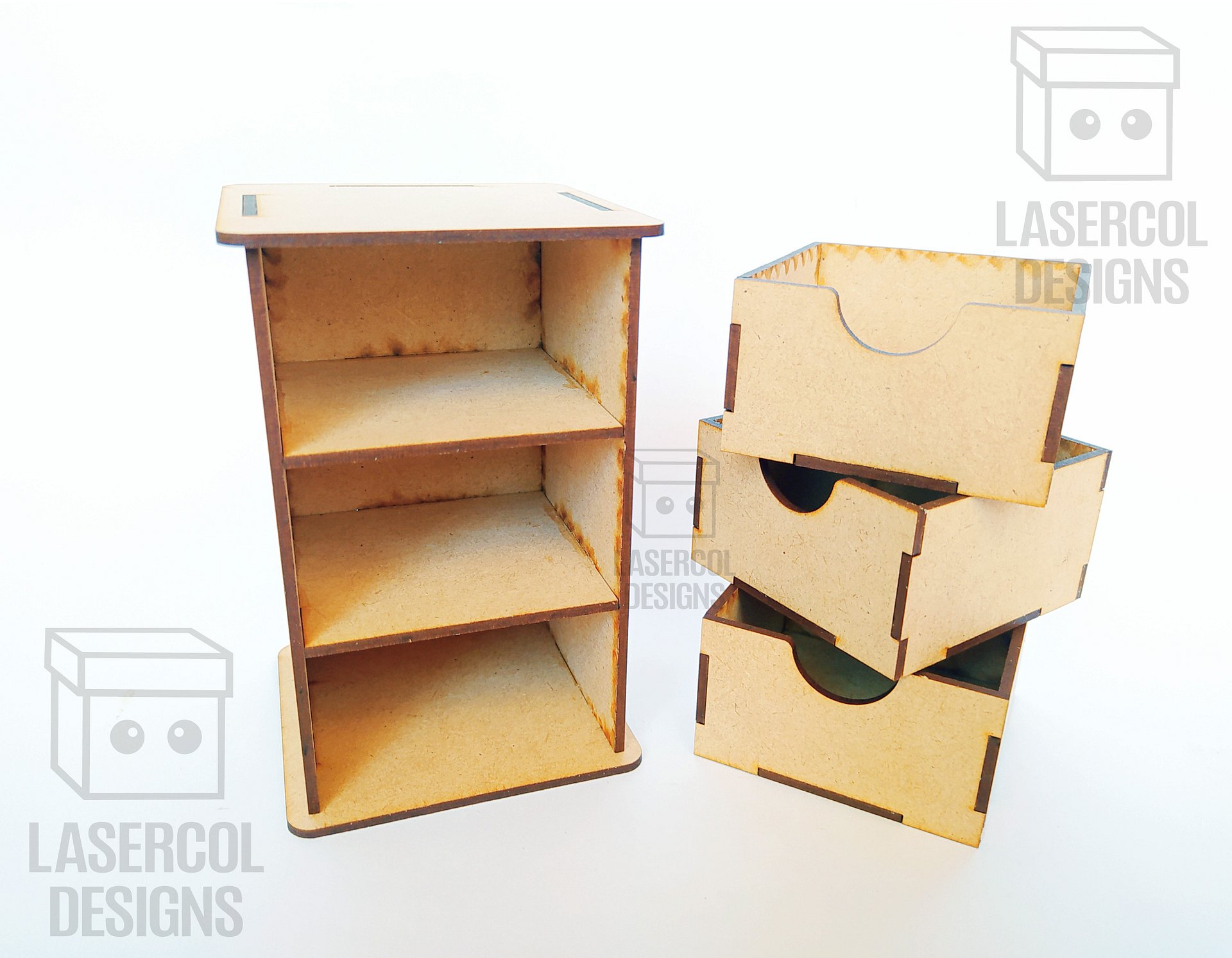 3 Drawers Desk Organizer - Laser Cut Files product image (3)